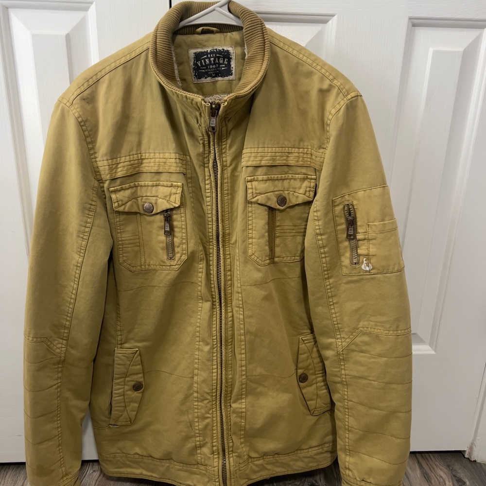 BKE Men's Military Field Jacket - Tan